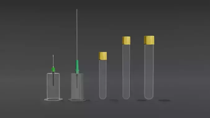 Vacutainer Luer adapter with MSN Needle 3Blood Collection Tubes  3D model