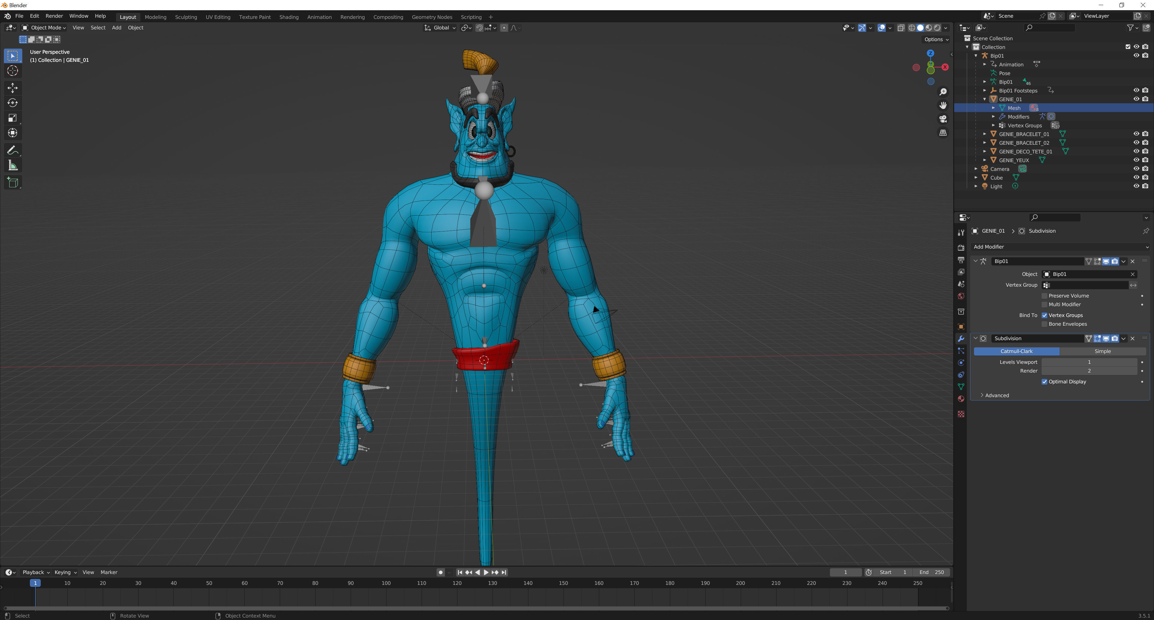 Genie Low-poly 3D model_4