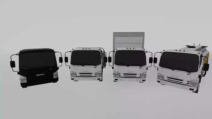 5 TRUCKS ISUZU COLLECTION  LOW POLY 5 Pack  3D model