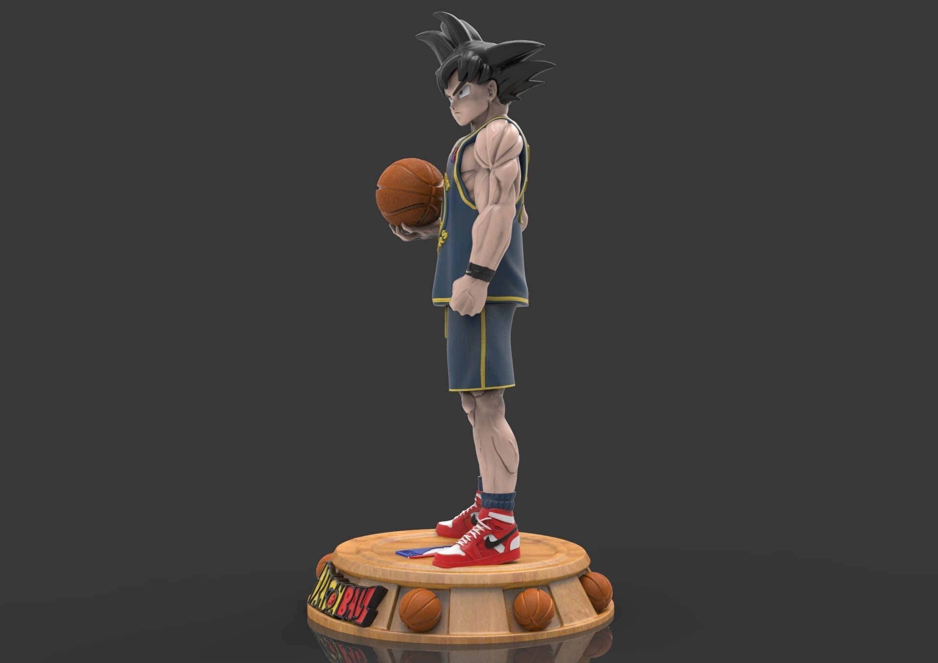 Goku Basketball NBA golden state warriors action figure 3D print model_2