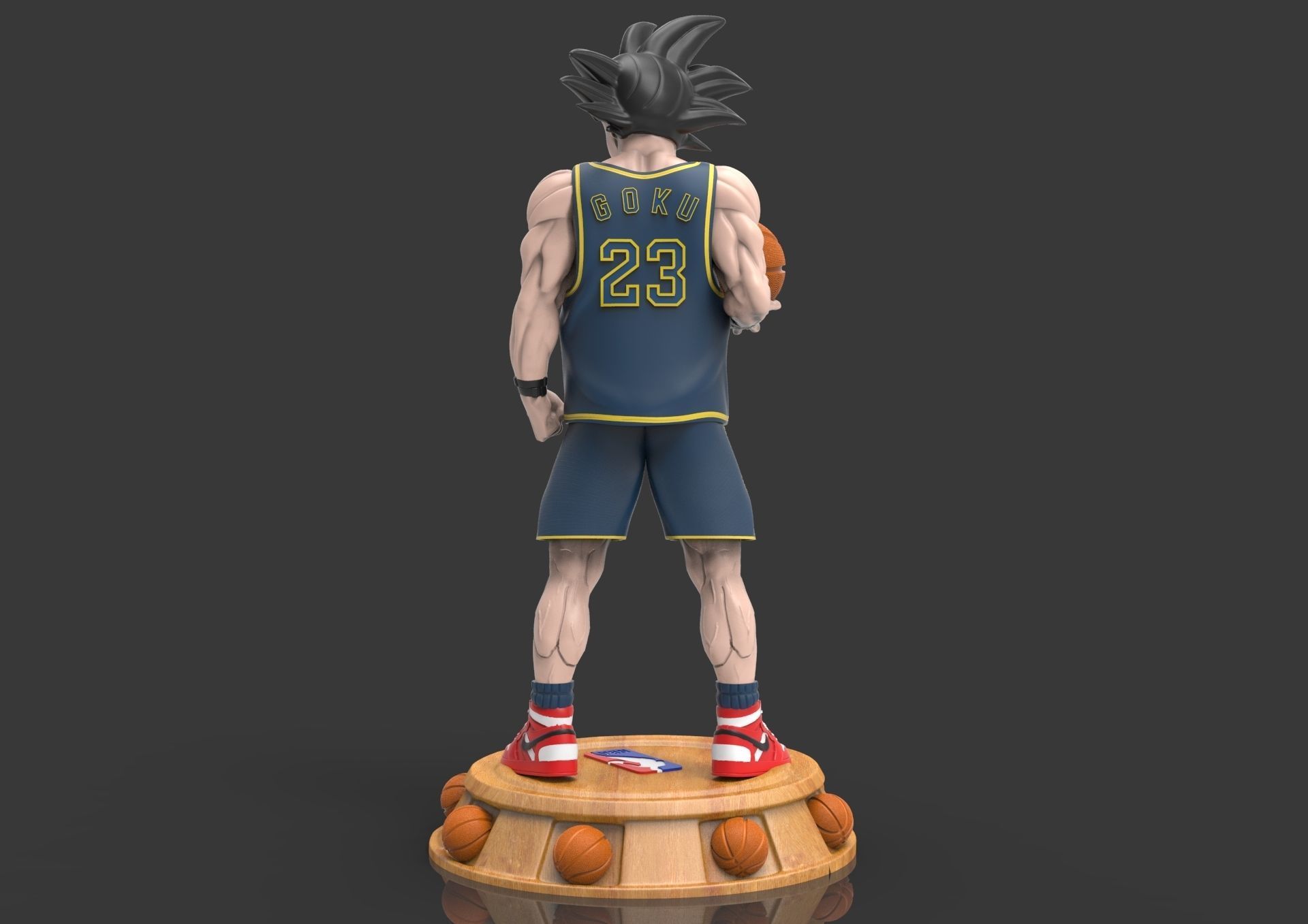 Goku Basketball NBA golden state warriors action figure 3D print model_1
