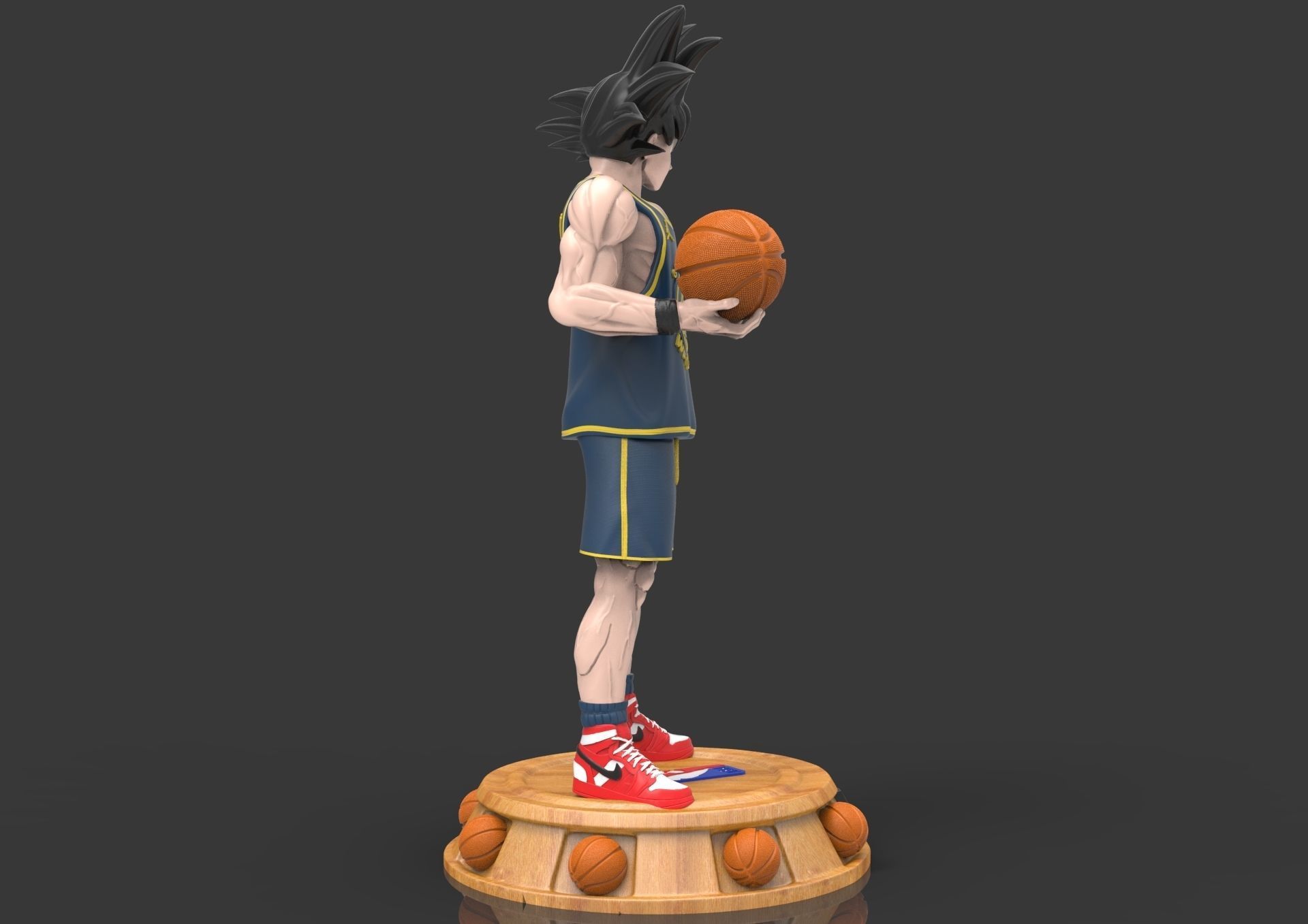 Goku Basketball NBA golden state warriors action figure 3D print model_3
