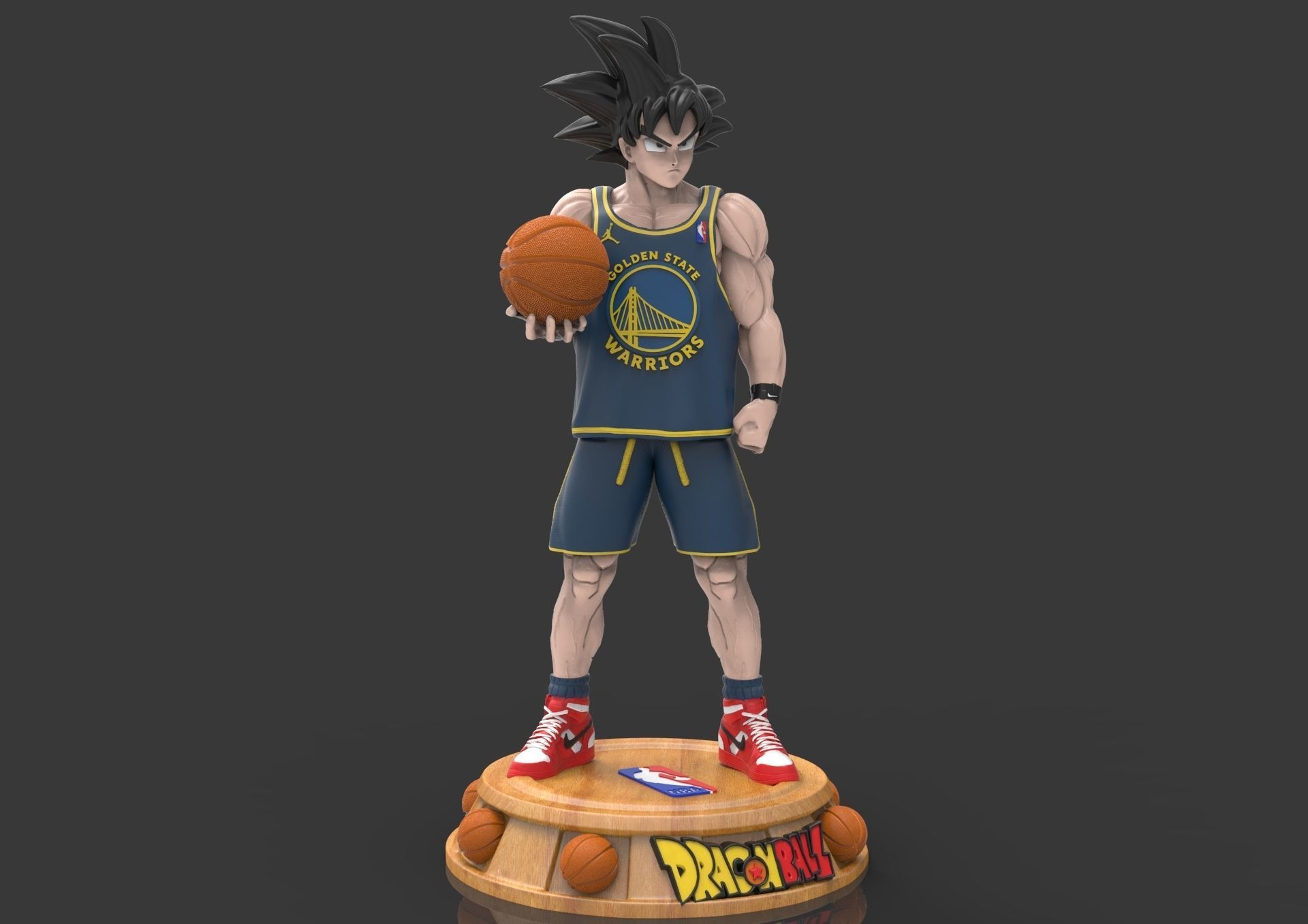 Goku Basketball NBA golden state warriors action figure 3D print model_4