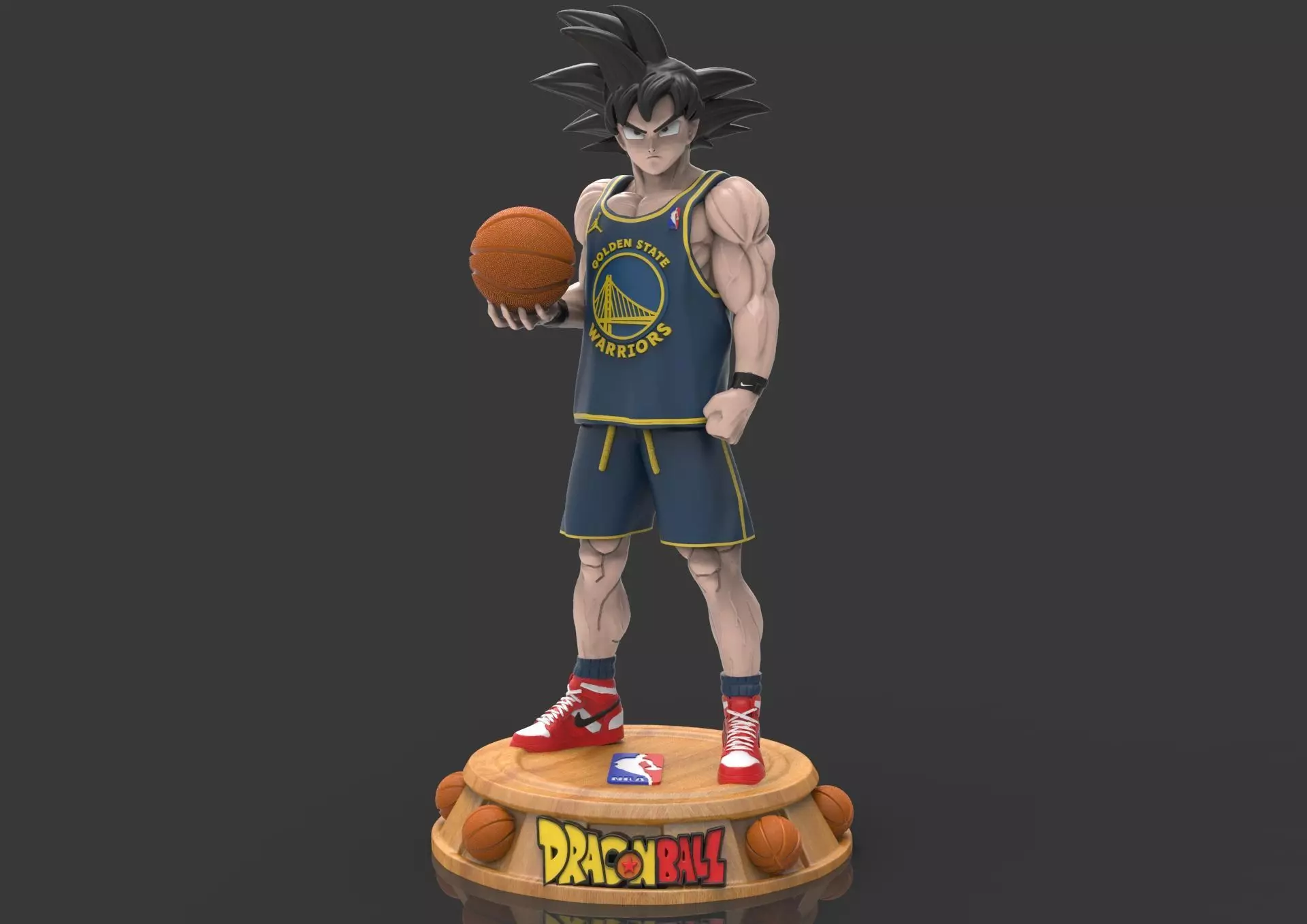 Goku Basketball NBA golden state warriors action figure 3D print model_0