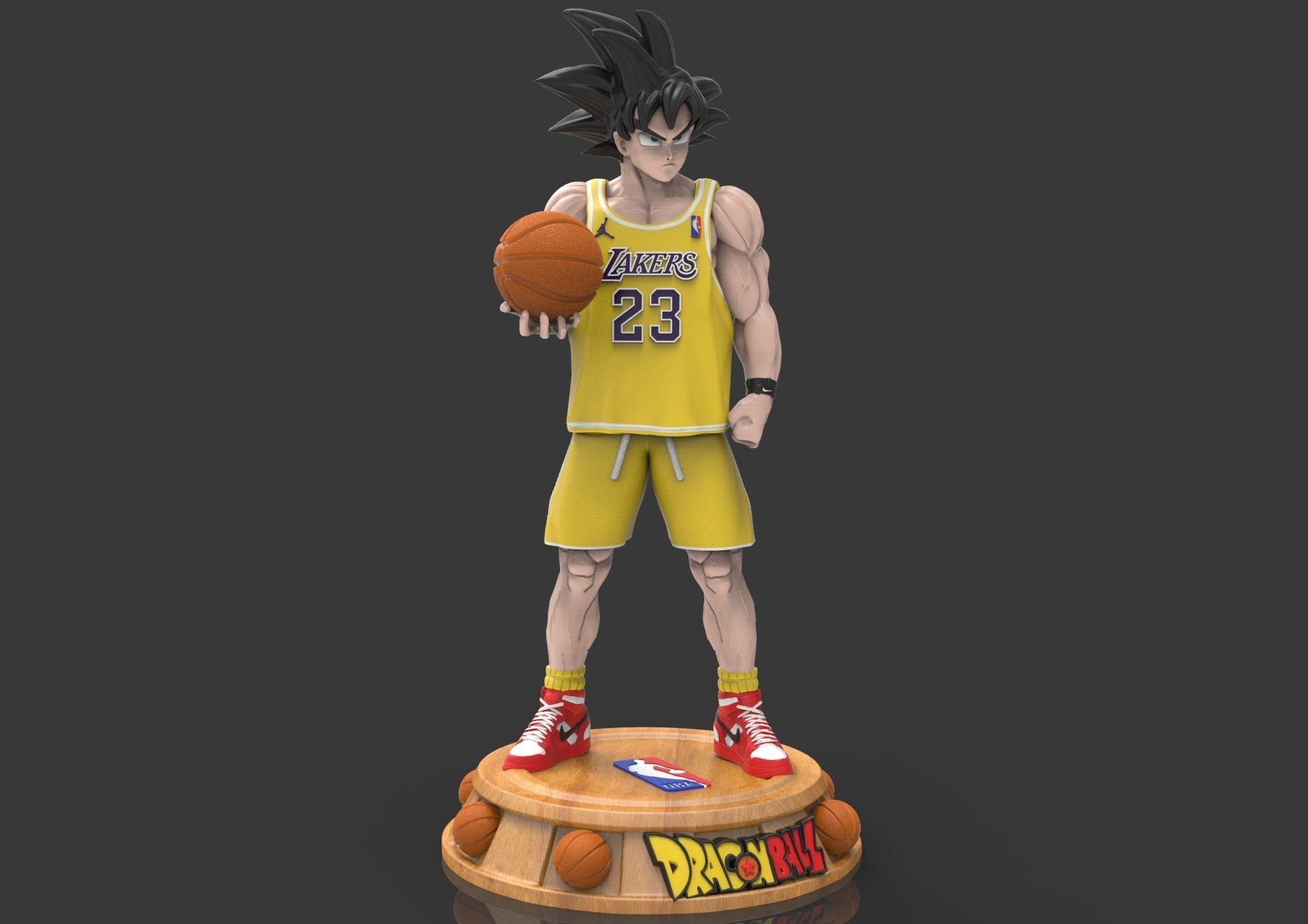 Goku Basketball NBA Los Angeles Lakers action figure 3D print model_4