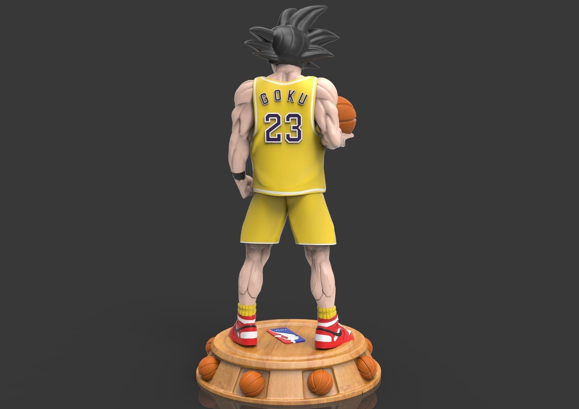 Goku Basketball NBA Los Angeles Lakers action figure 3D print model_1