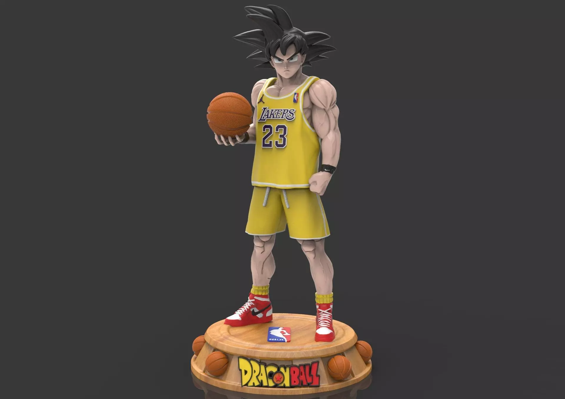 Goku Basketball NBA Los Angeles Lakers action figure 3D print model_0