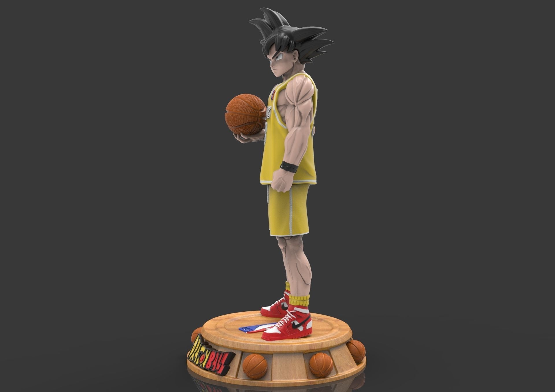 Goku Basketball NBA Los Angeles Lakers action figure 3D print model_2