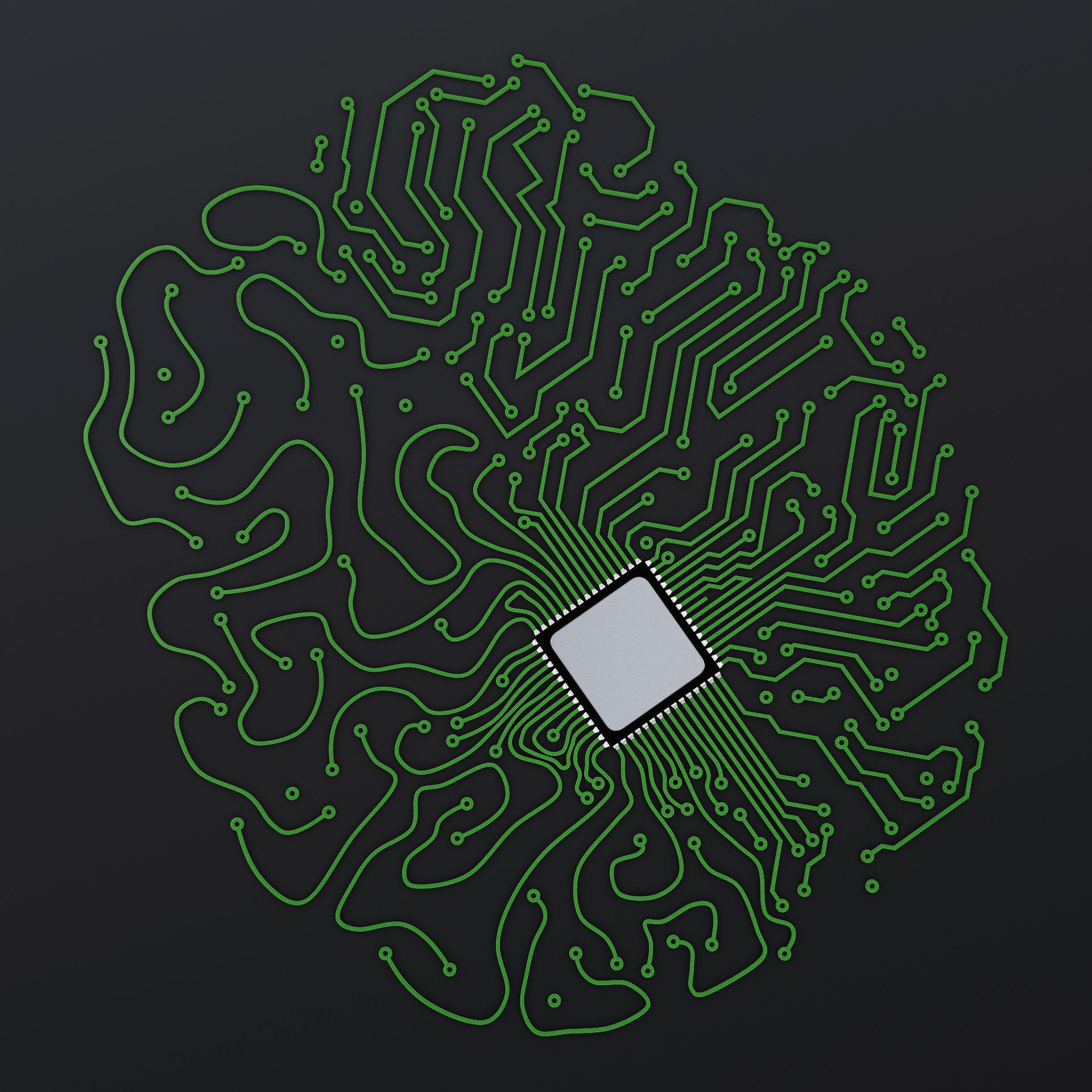 Artificial Intelligence Circuit Brain M 1 3D model_7