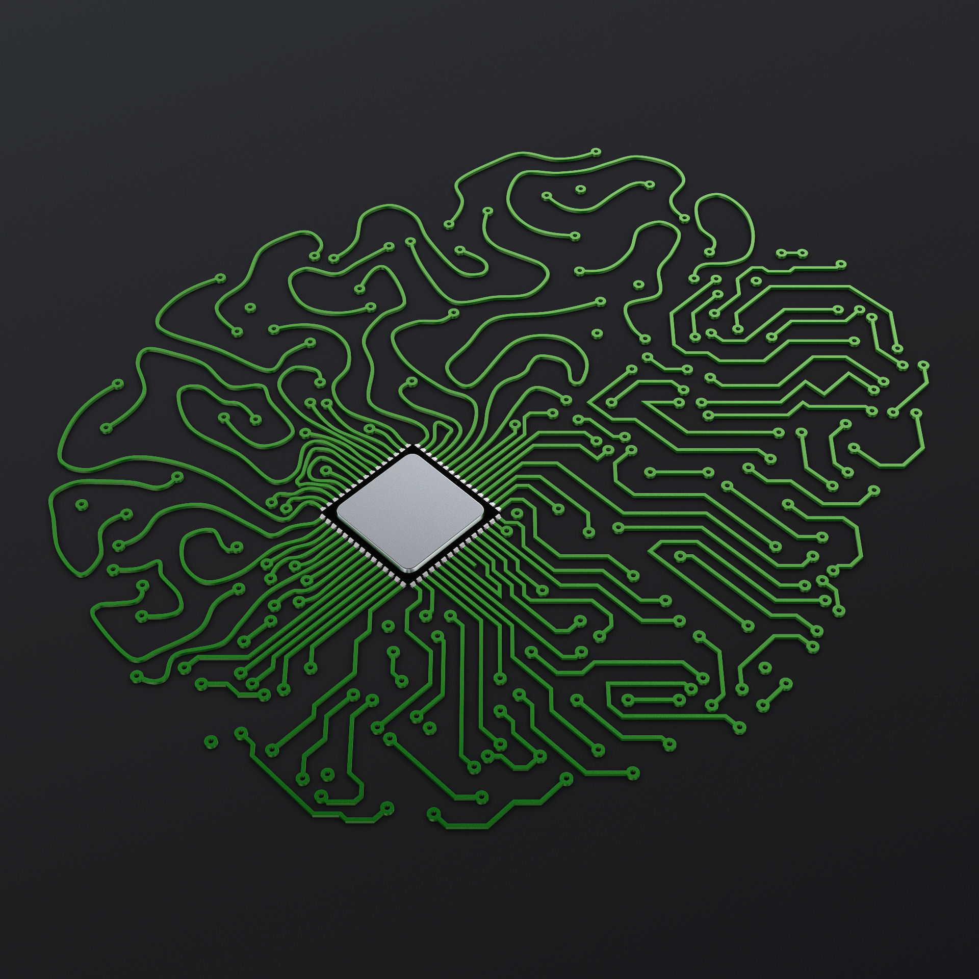 Artificial Intelligence Circuit Brain M 1 3D model_6