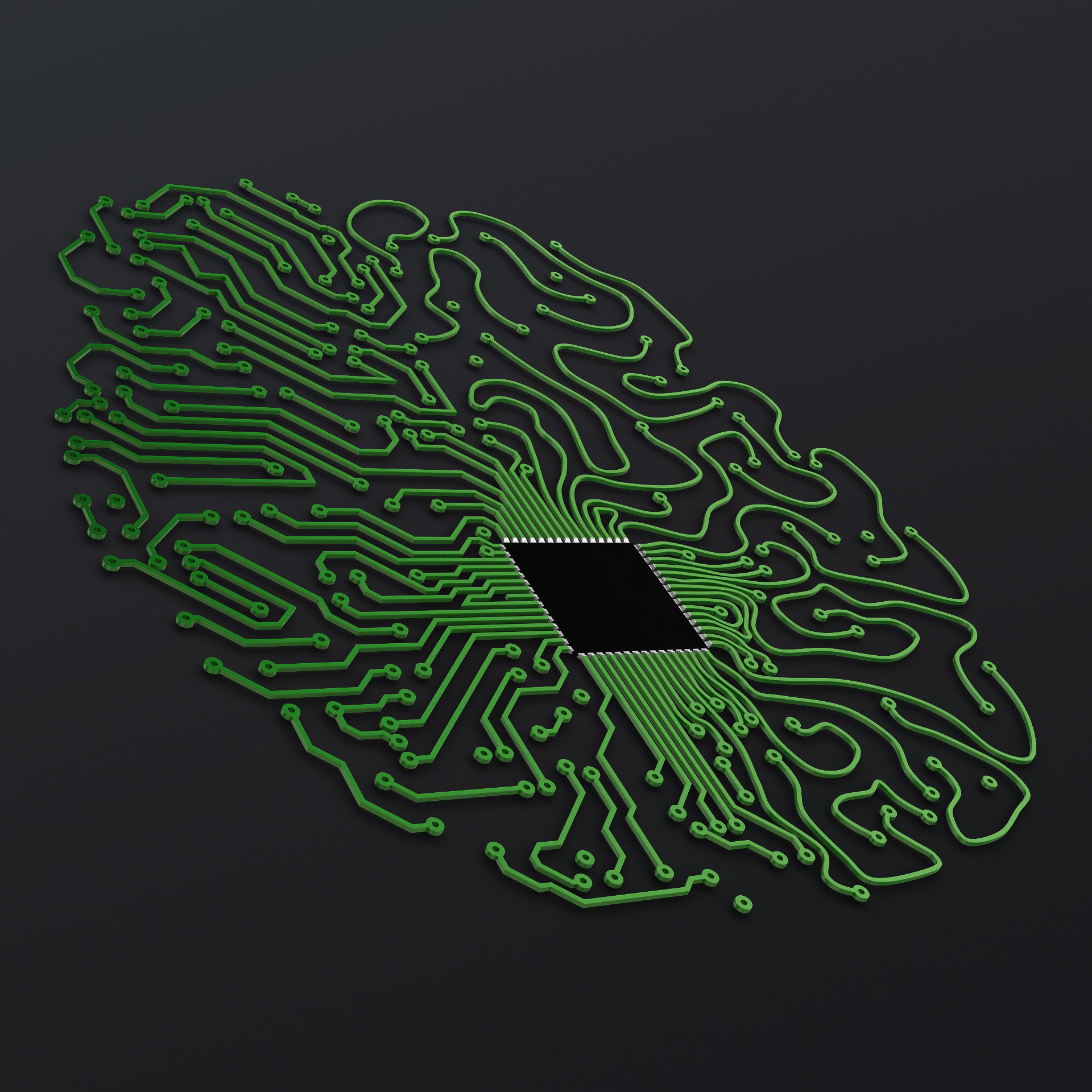 Artificial Intelligence Circuit Brain M 1 3D model_4