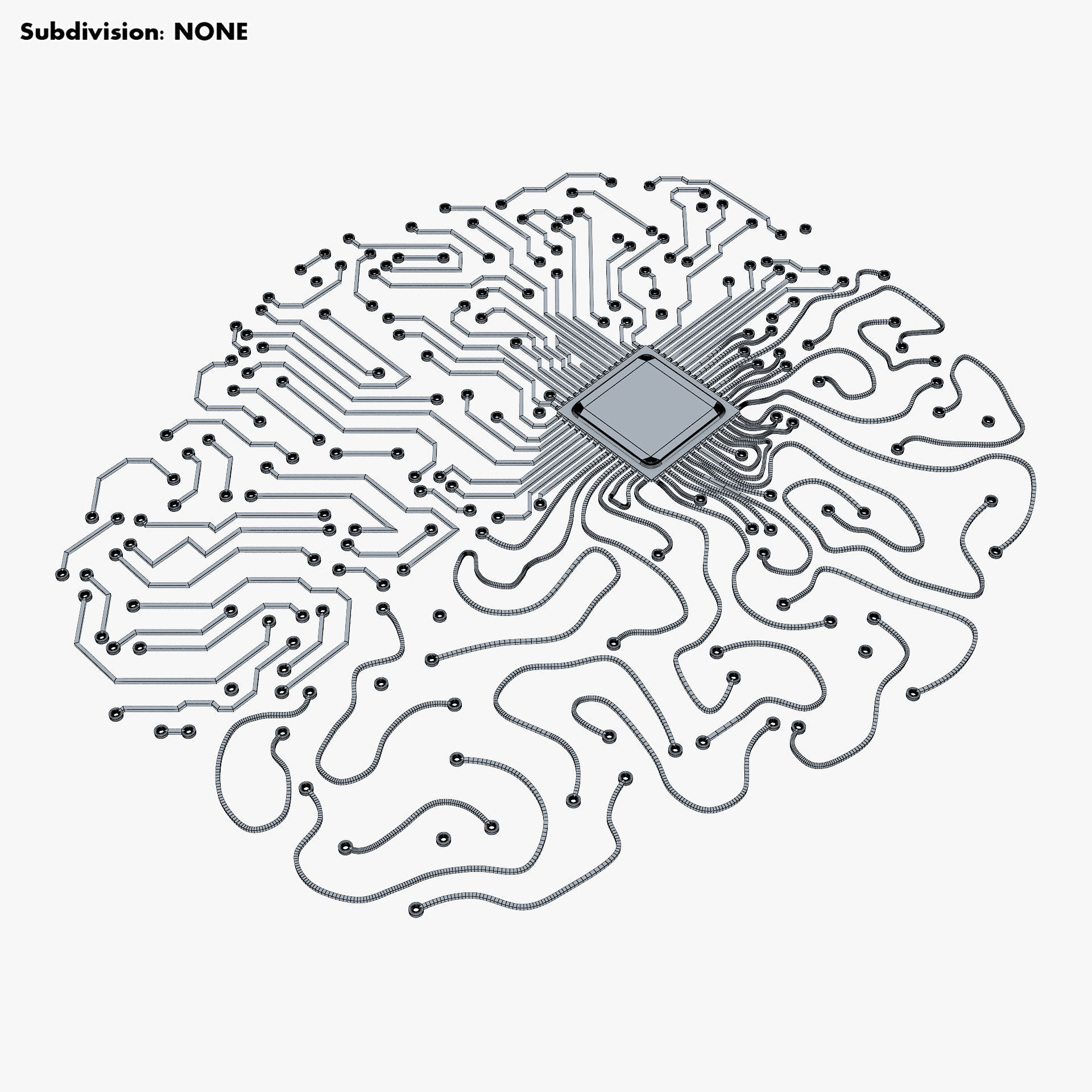 Artificial Intelligence Circuit Brain M 1 3D model_16