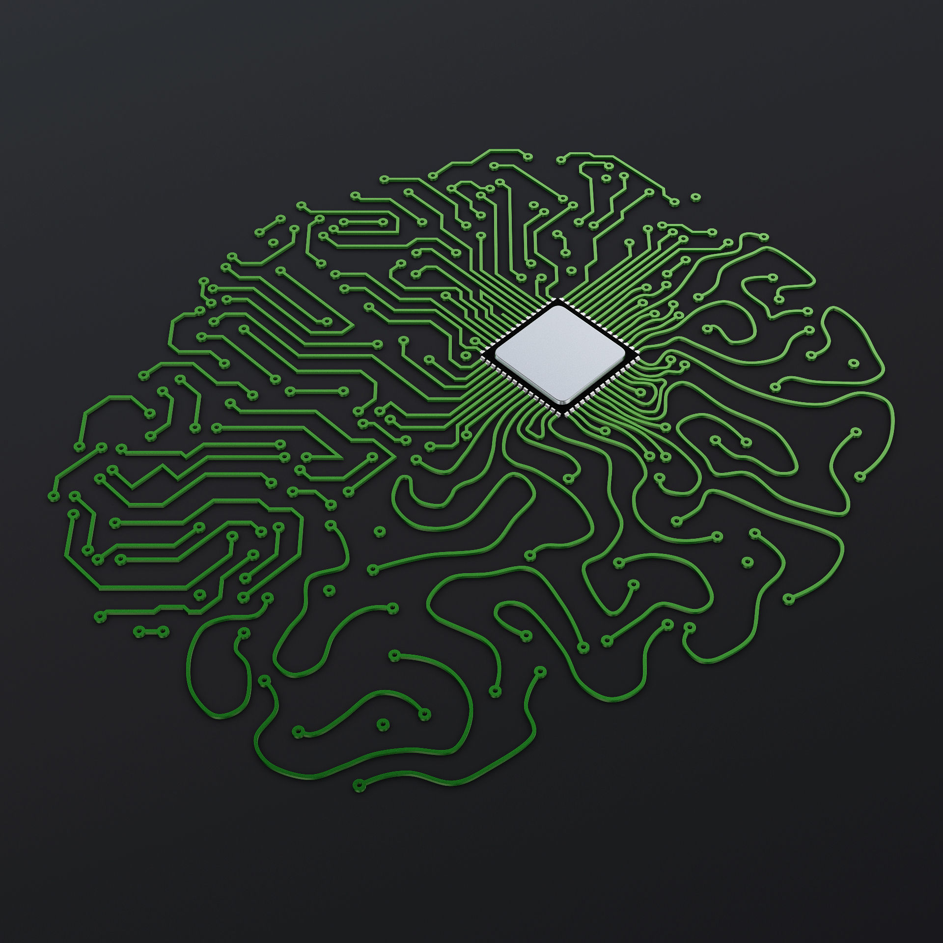 Artificial Intelligence Circuit Brain M 1 3D model_5