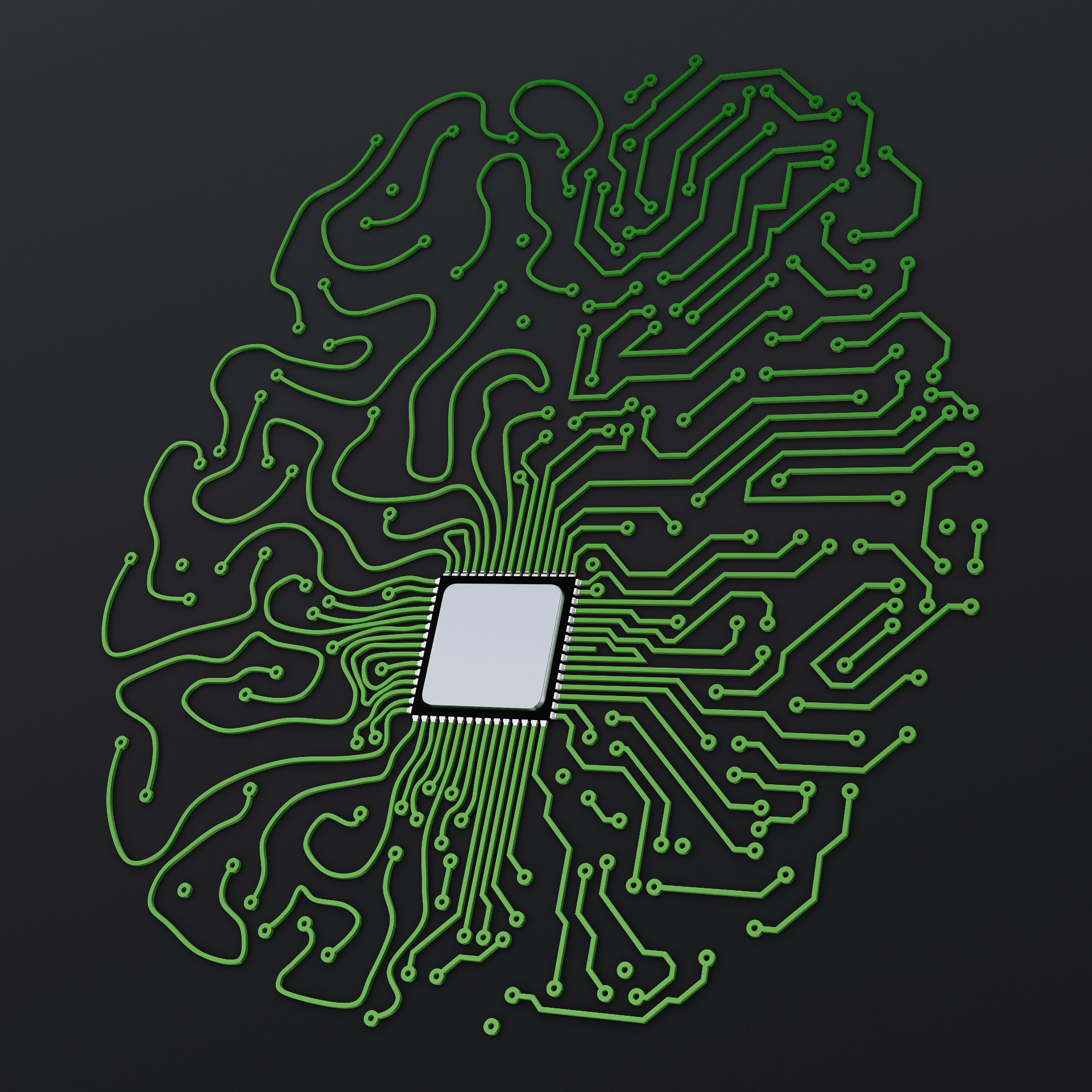 Artificial Intelligence Circuit Brain M 1 3D model_2
