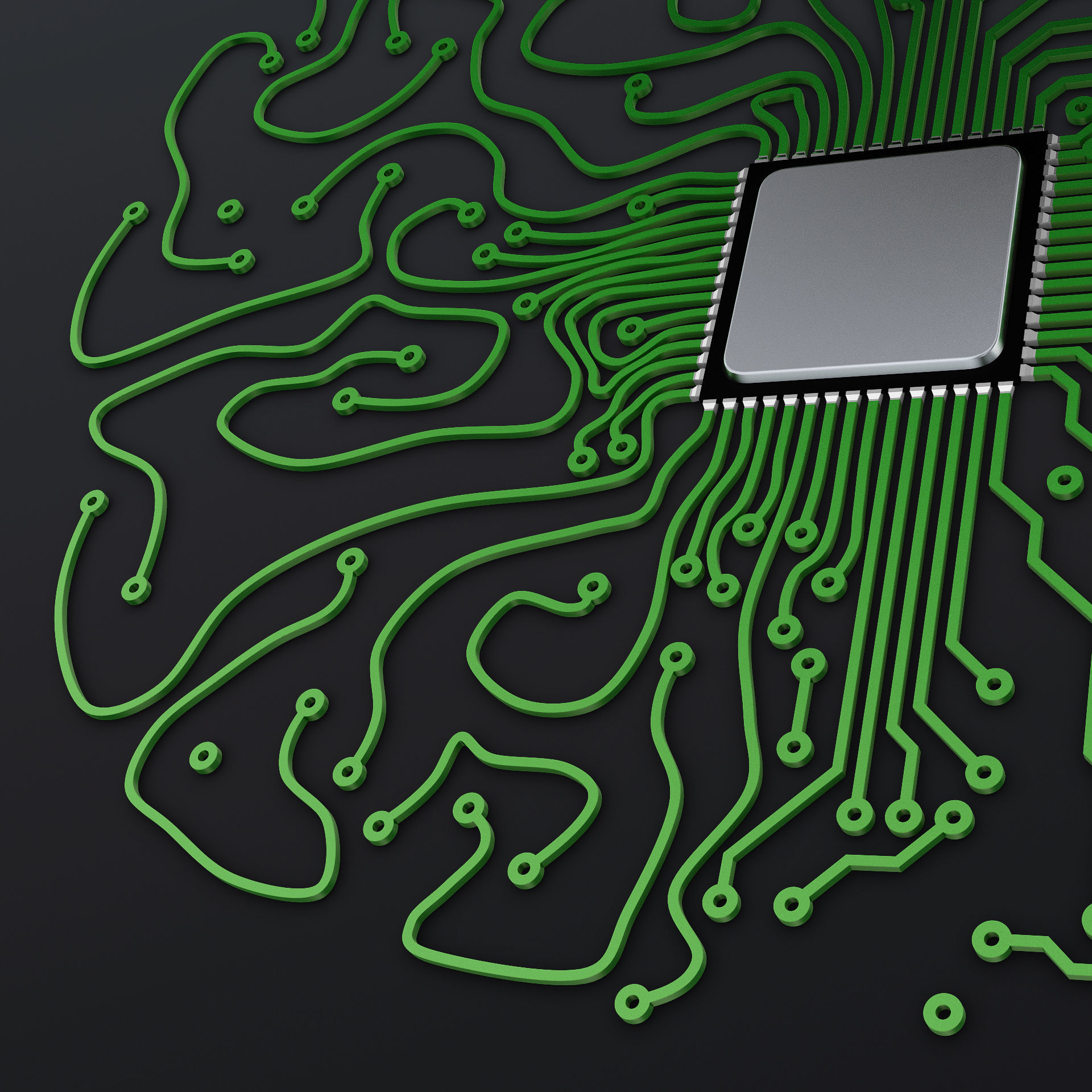 Artificial Intelligence Circuit Brain M 1 3D model_10