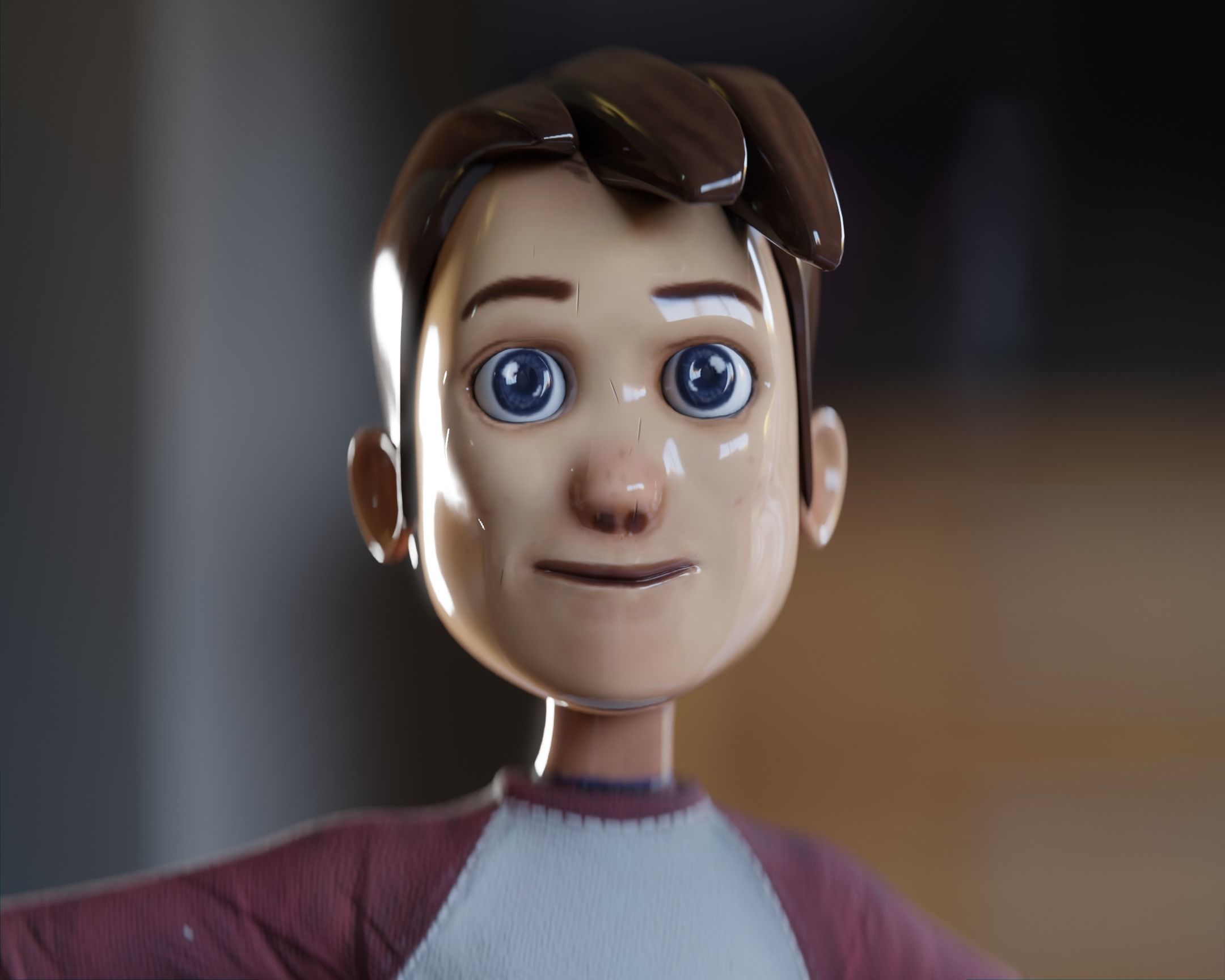 Cartoonish Man 3d model pixar disney style Free low-poly 3D model_4