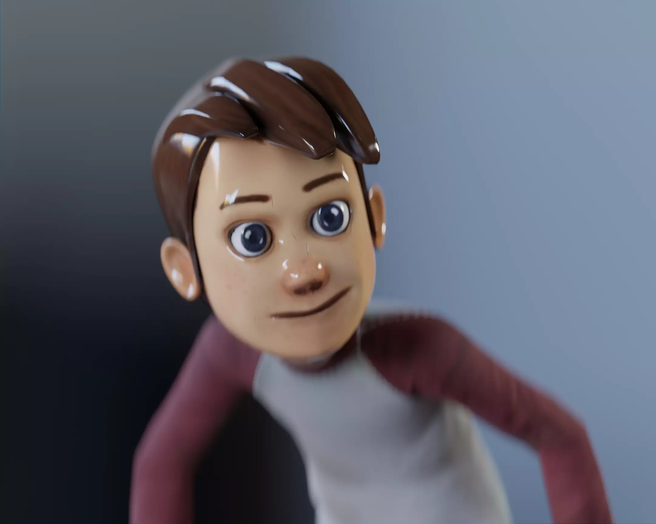Cartoonish Man 3d model pixar disney style Free low-poly 3D model_0