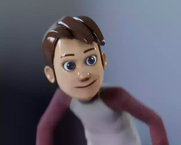 Cartoonish Man 3d model pixar disney style