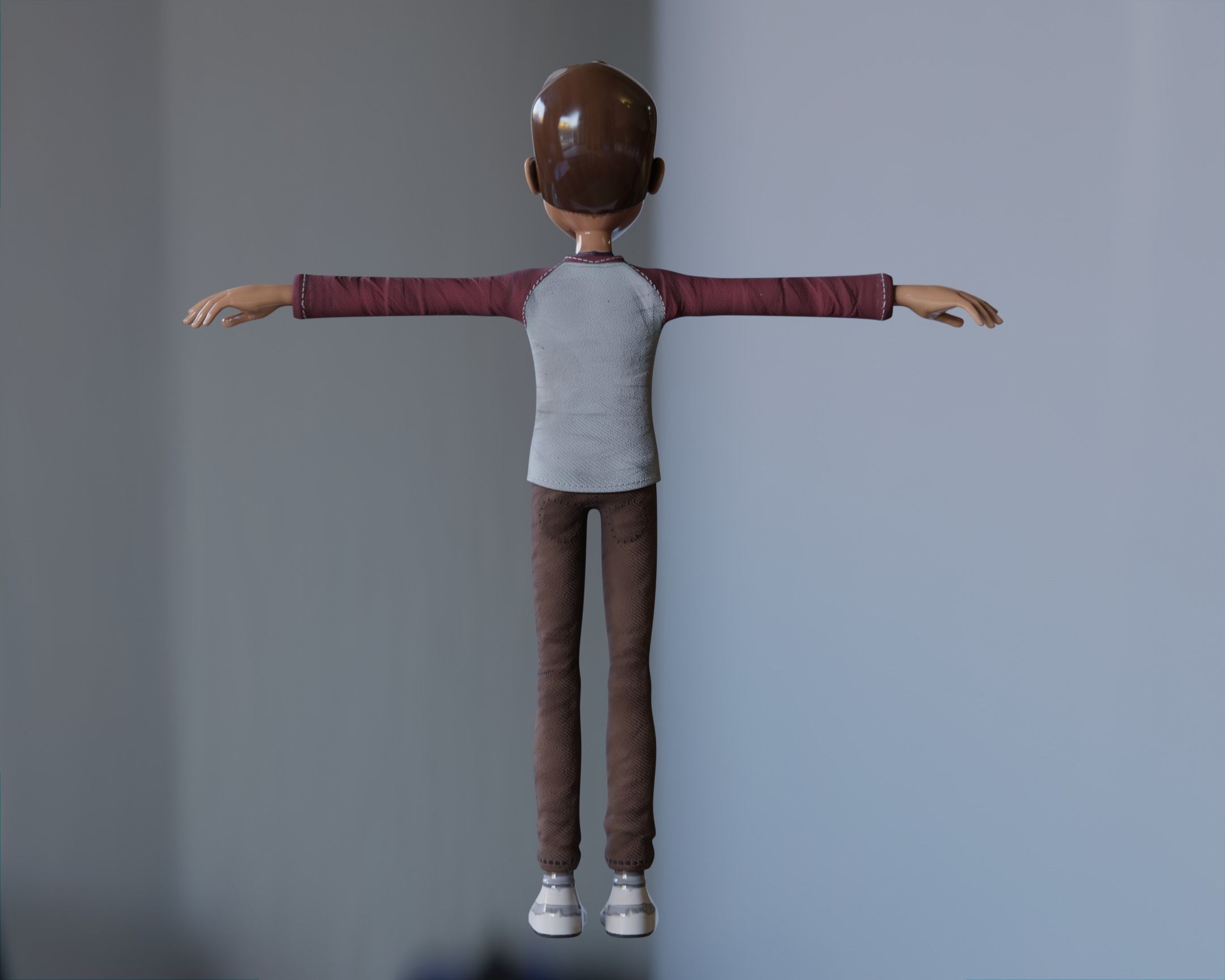 Cartoonish Man 3d model pixar disney style Free low-poly 3D model_2