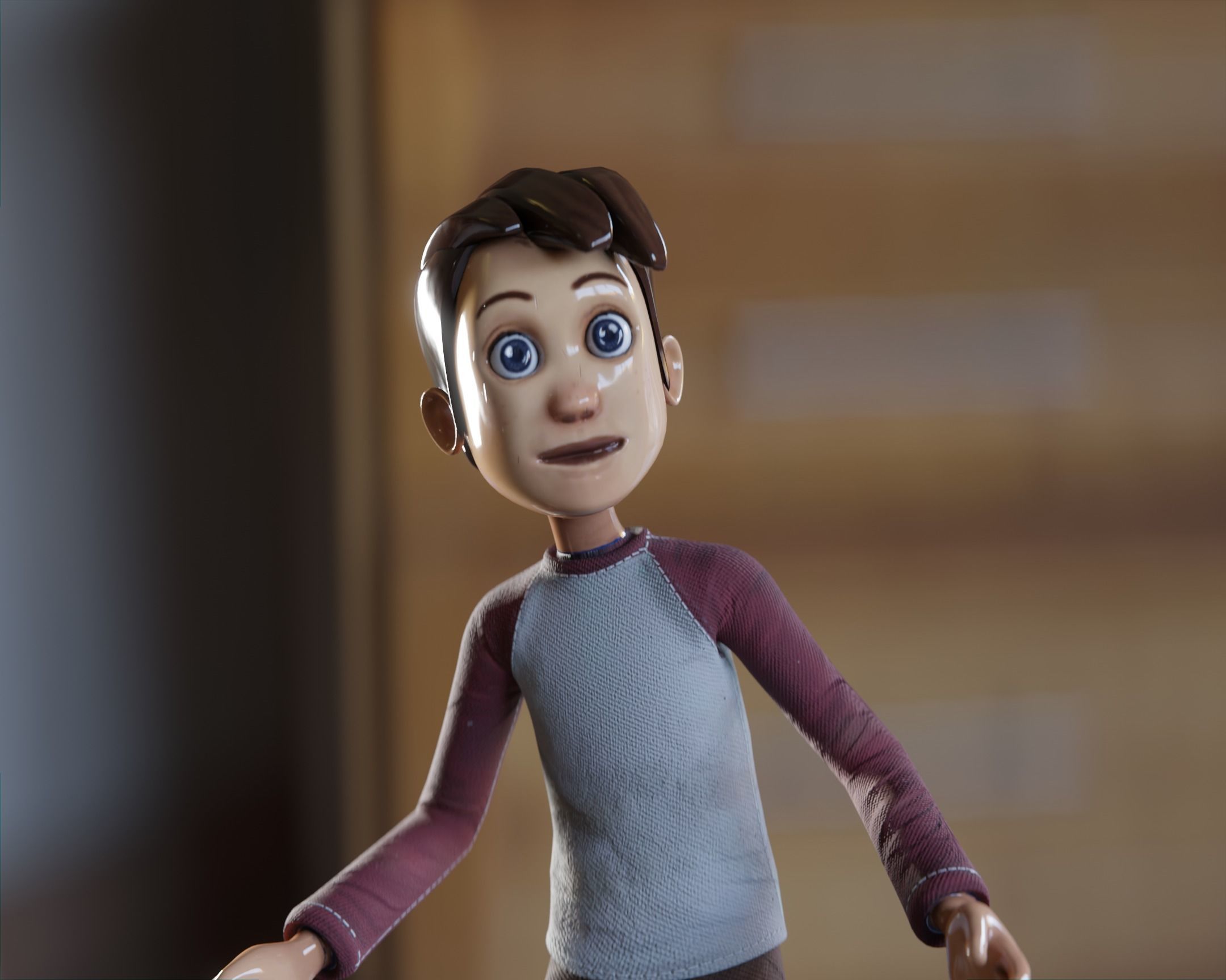 Cartoonish Man 3d model pixar disney style Free low-poly 3D model_5