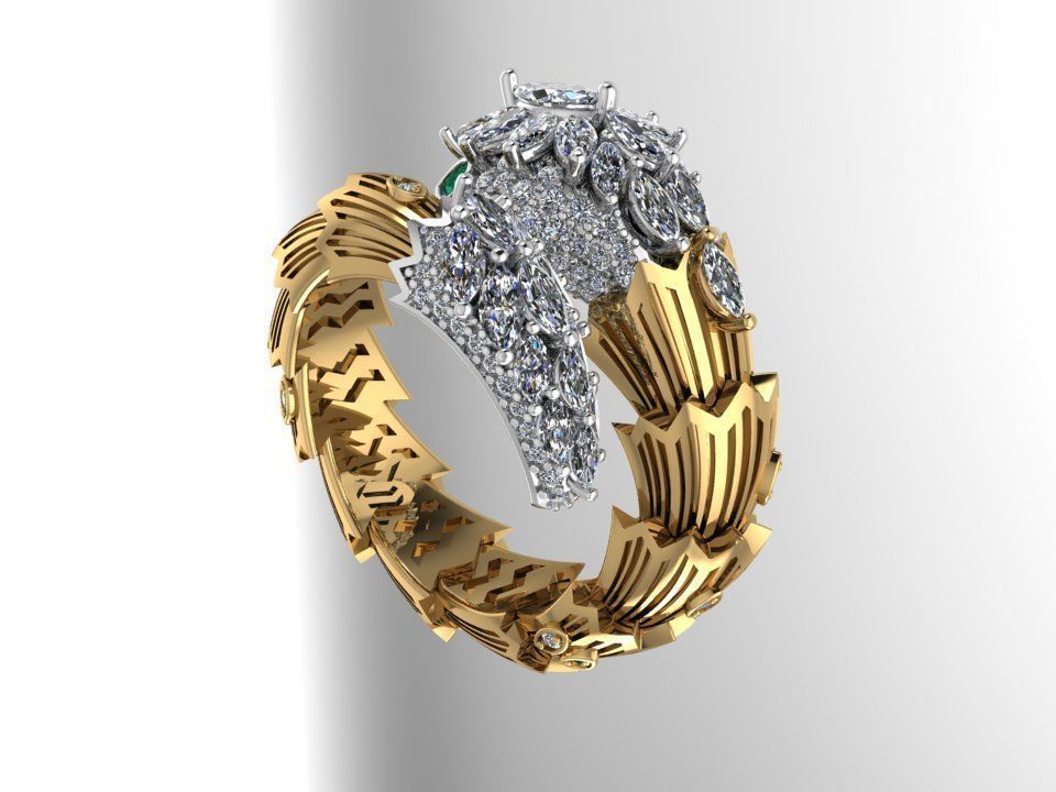 Bvlgari Snake  Ring 3D print model_1