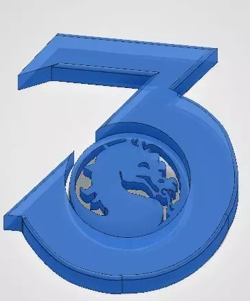 Mortal Kombat 3 logo Number whit Dragon Free 3D print model