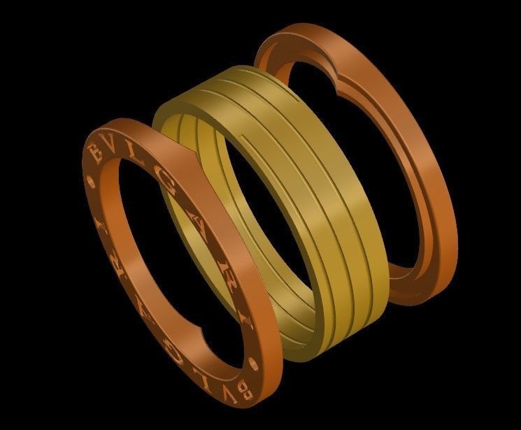 BuLGaRi Ring - Diferent Sizes 3D print model_9