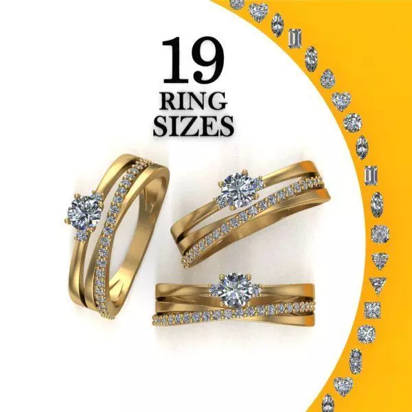 Duble Engagement Ring 3D print model_0