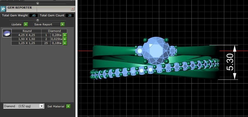 Duble Engagement Ring 3D print model_3