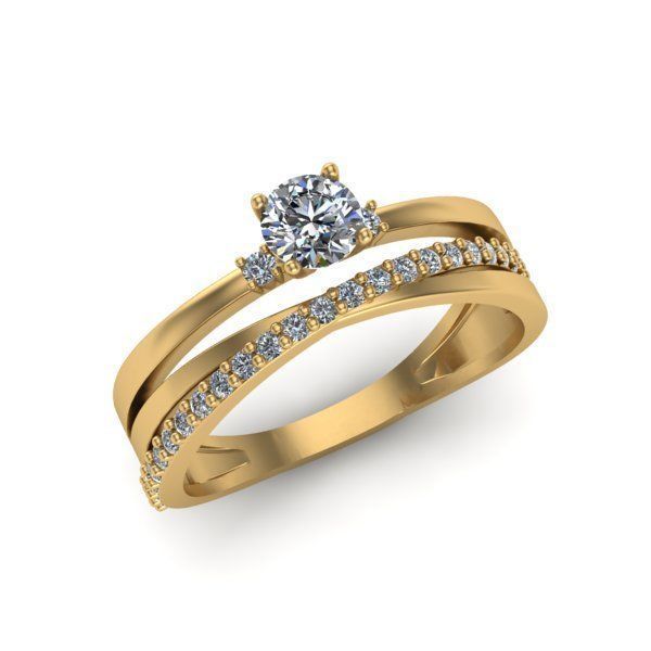 Duble Engagement Ring 3D print model_1