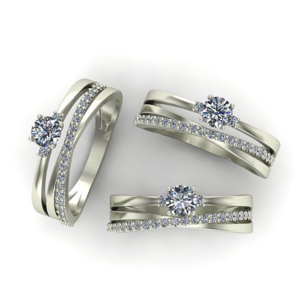 Duble Engagement Ring 3D print model_2