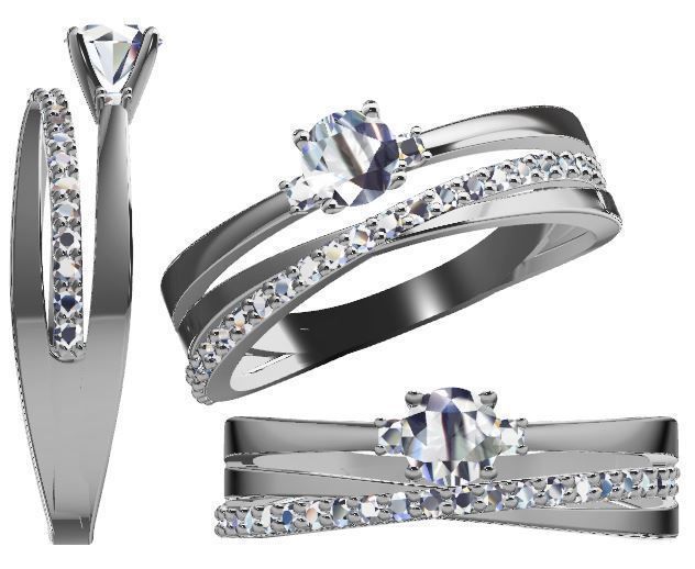 Duble Engagement Ring 3D print model_6