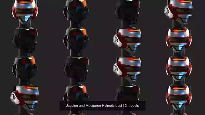 Jaspion and Macgaren Helmets bust  - 3D Printable 3D Model Collection