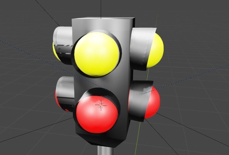 Traffic lights set for pedestrian and vehicles 3D model Low-poly 3D model_2