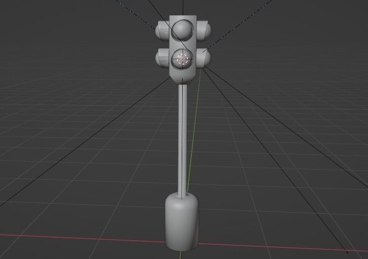 Traffic lights set for pedestrian and vehicles 3D model Low-poly 3D model_9