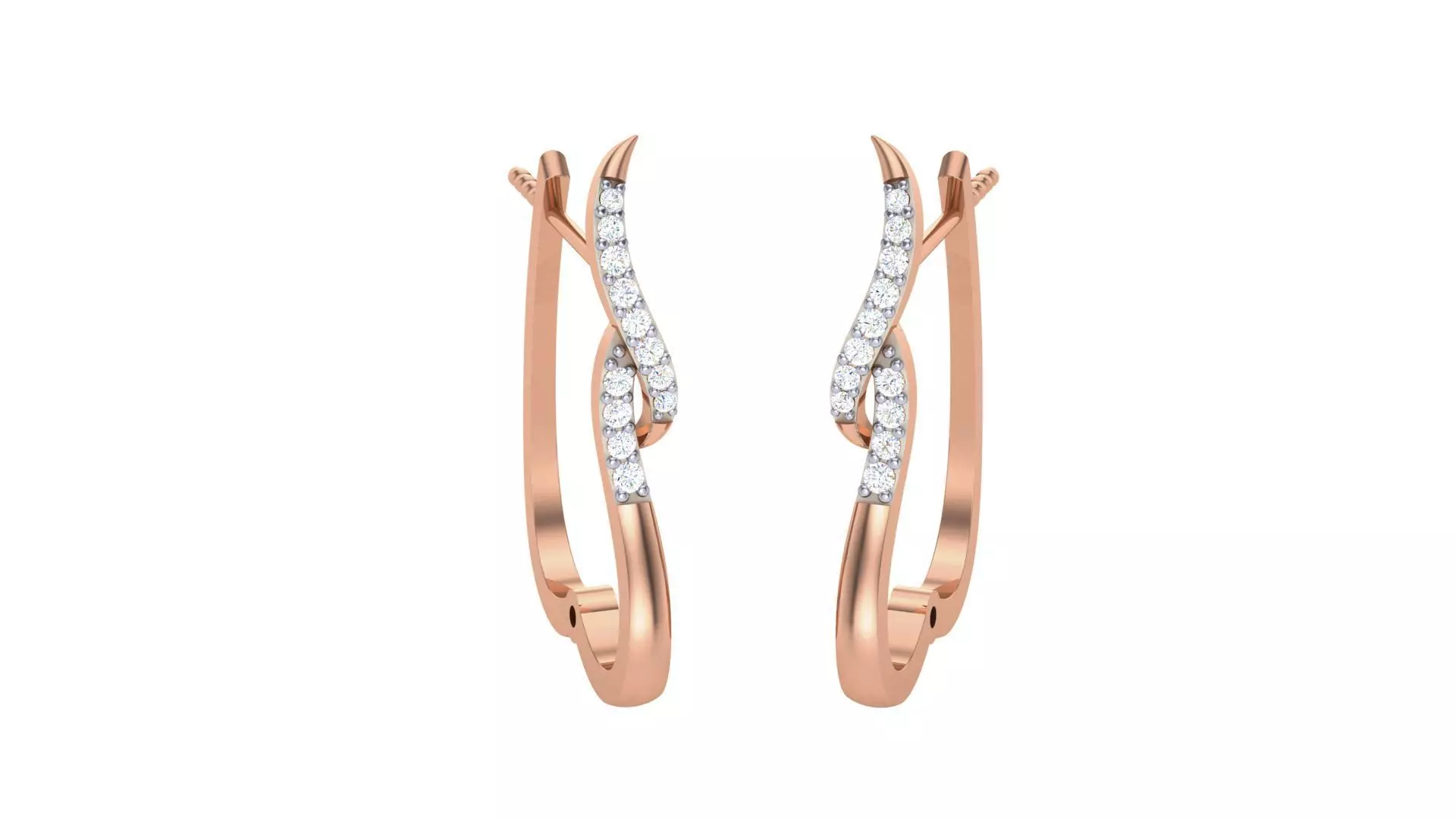 Geometric Theme Diamond Earrings obj stl 3dmf renders details 3D print model_0