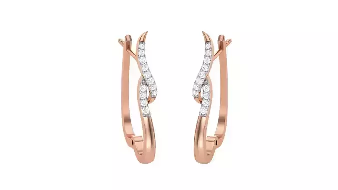 Geometric Theme Diamond Earrings obj stl 3dmf renders details 3D print model