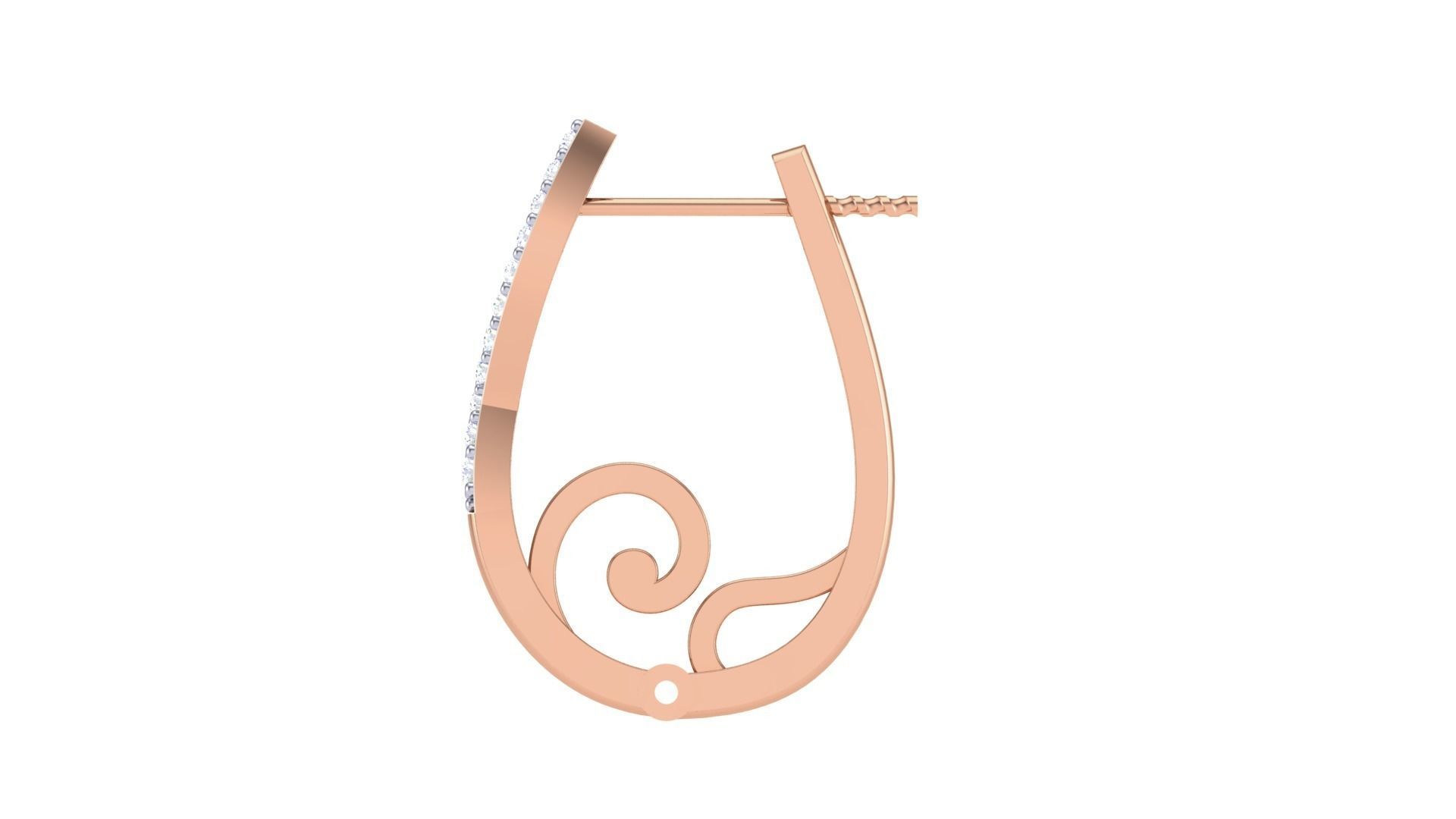 Geometric Theme Diamond Earrings obj stl 3dmf renders details 3D print model_9