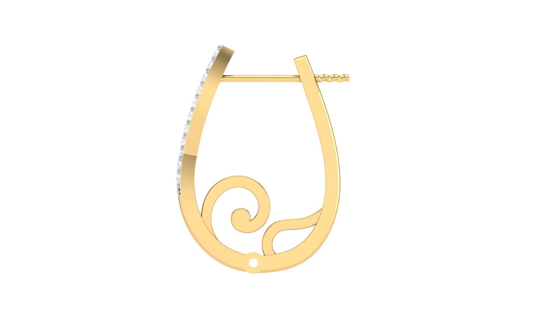 Geometric Theme Diamond Earrings obj stl 3dmf renders details 3D print model_7