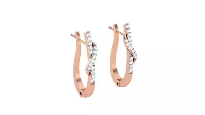 Geometric Theme Diamond Earrings obj stl 3dmf renders details