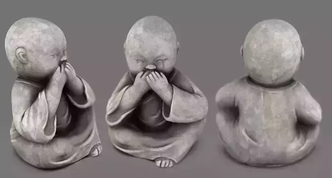 Little buddha covering his mouth