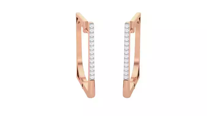 Geometric Theme Diamond Earrings obj stl 3dmf renders details