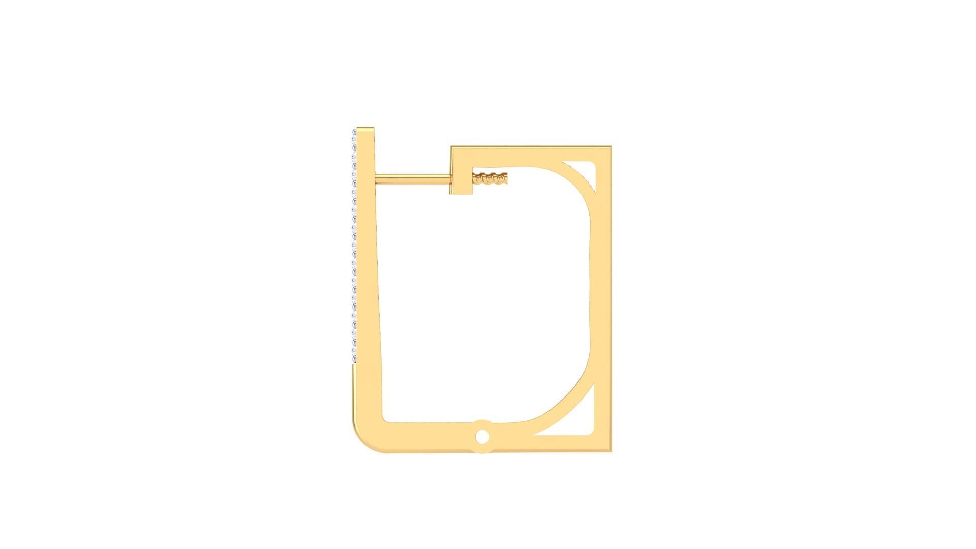 Geometric Theme Diamond Earrings obj stl 3dmf renders details 3D print model_7