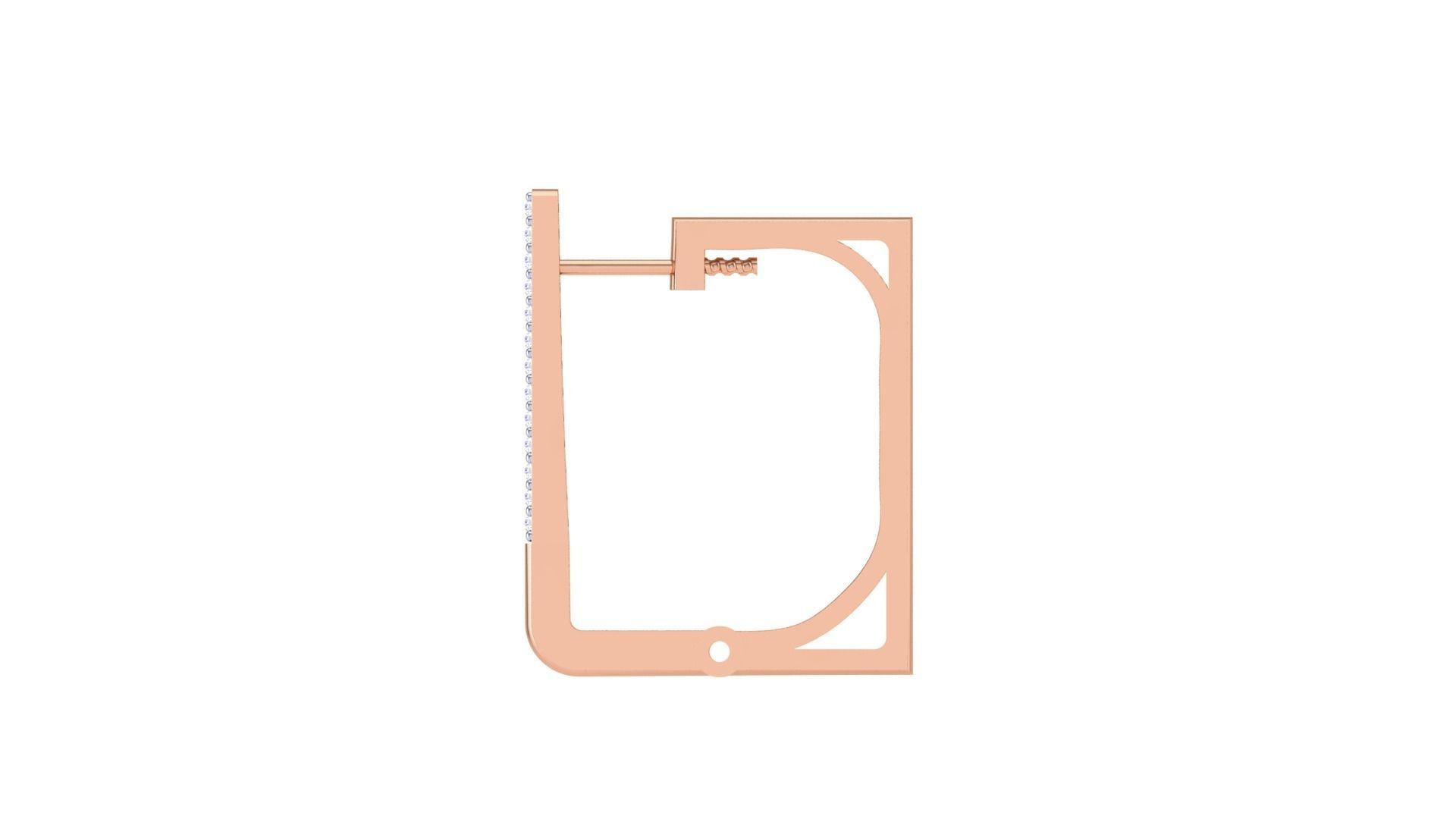 Geometric Theme Diamond Earrings obj stl 3dmf renders details 3D print model_8