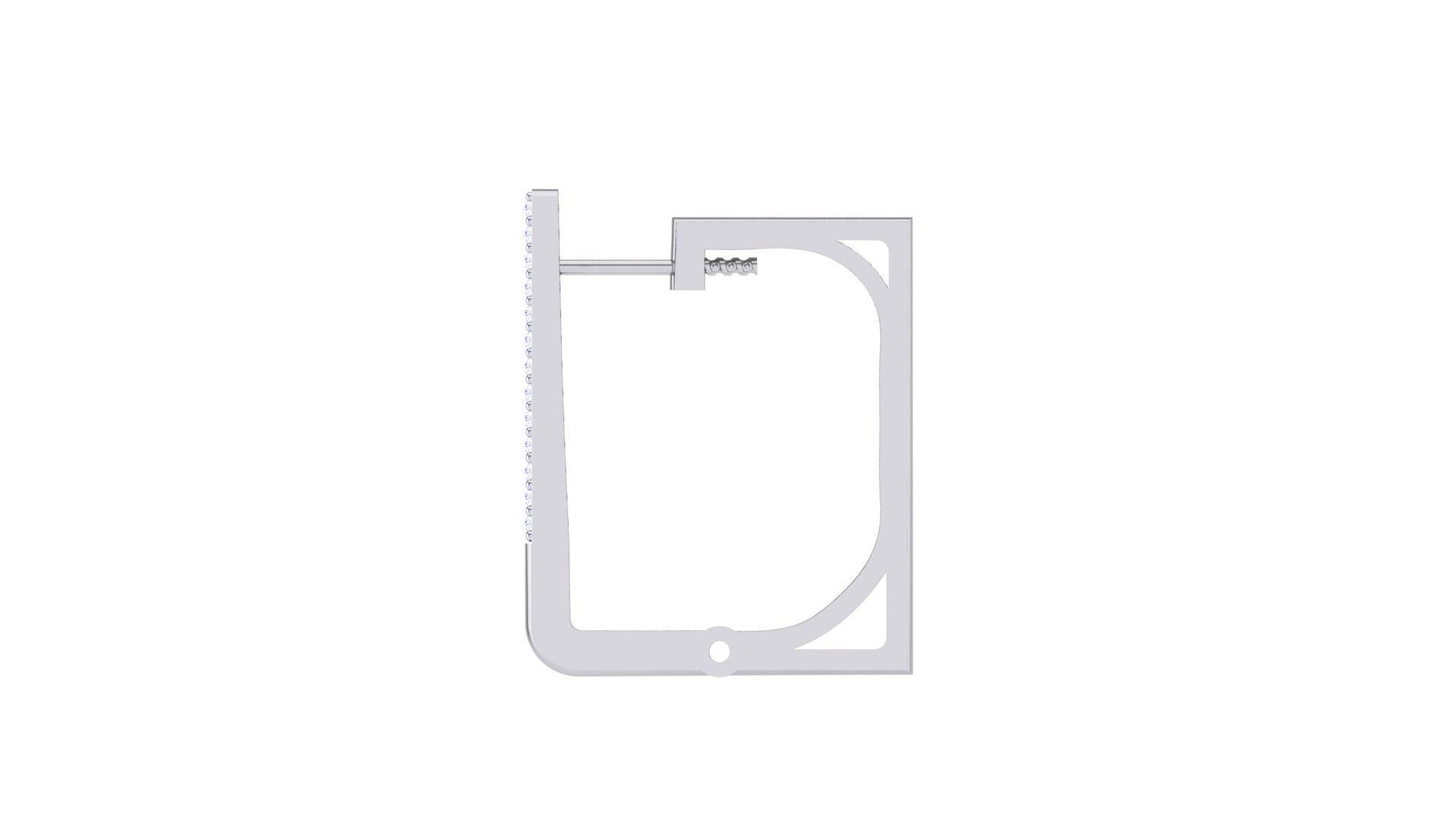 Geometric Theme Diamond Earrings obj stl 3dmf renders details 3D print model_9