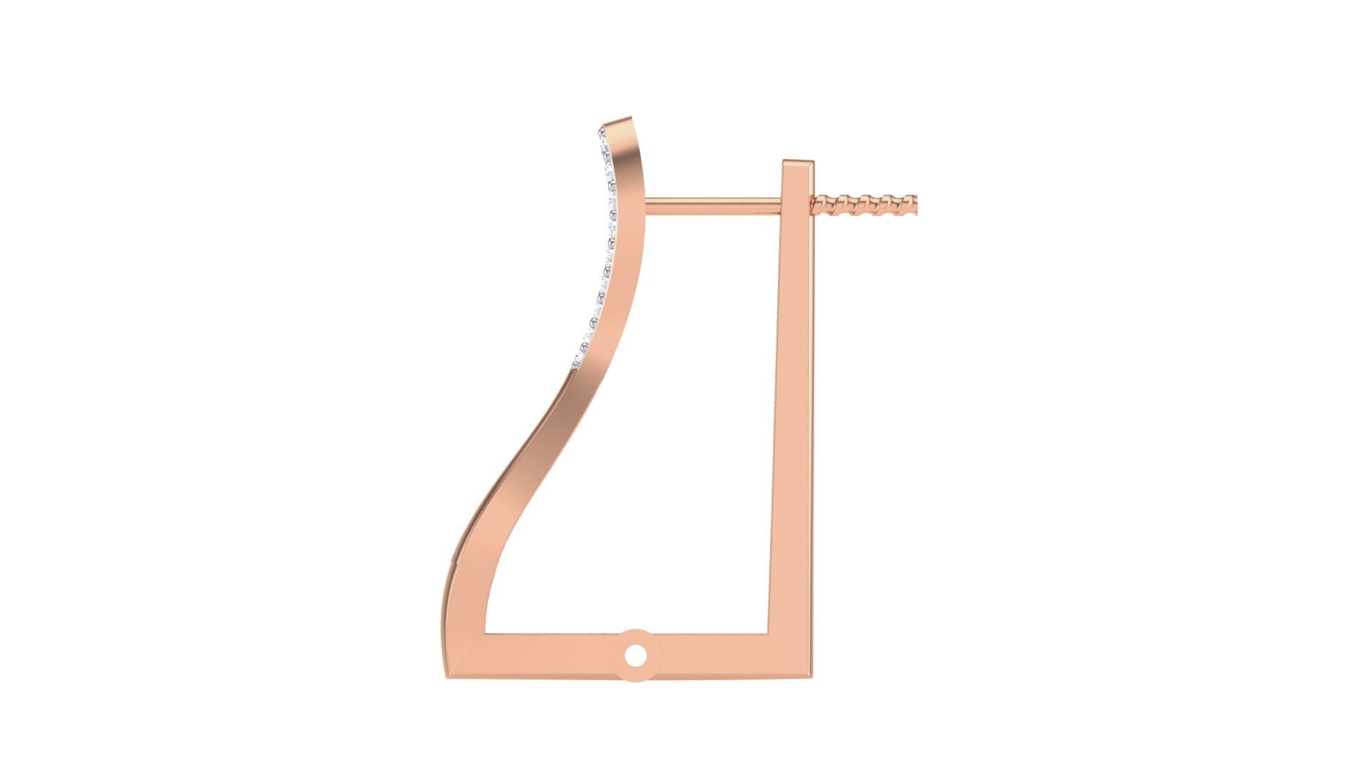 Geometric Theme Diamond Earrings obj stl 3dmf renders details 3D print model_7