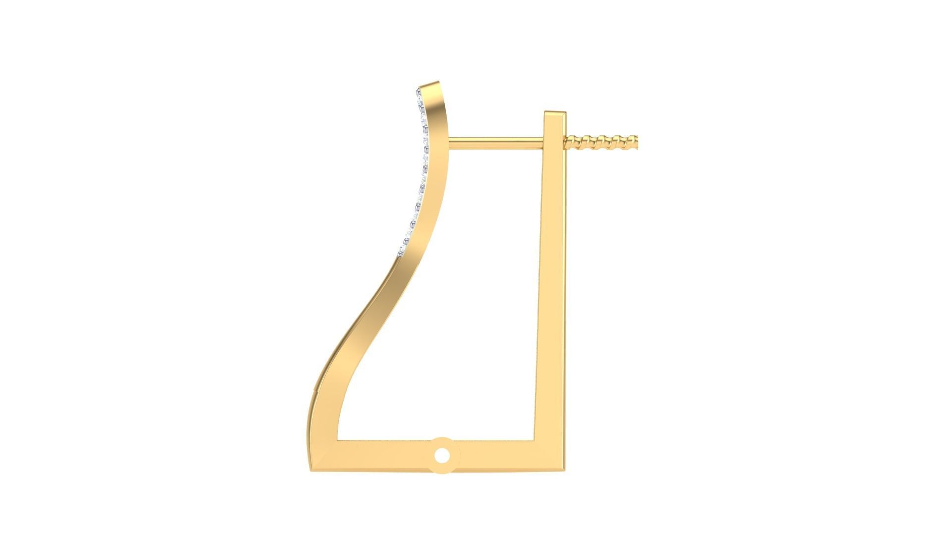 Geometric Theme Diamond Earrings obj stl 3dmf renders details 3D print model_8