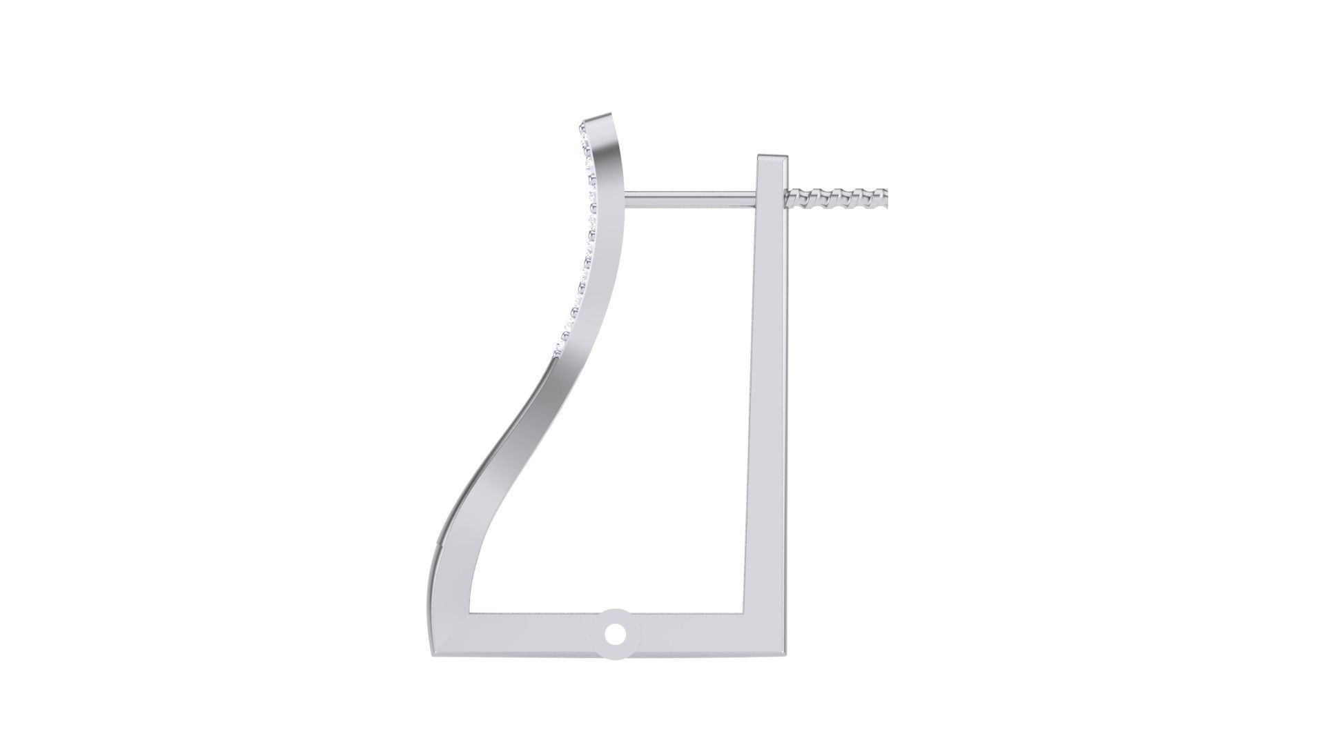 Geometric Theme Diamond Earrings obj stl 3dmf renders details 3D print model_9