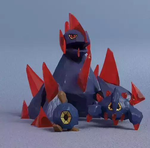 Pokemon - Roggenrola Boldore and Gigalith with 2 poses