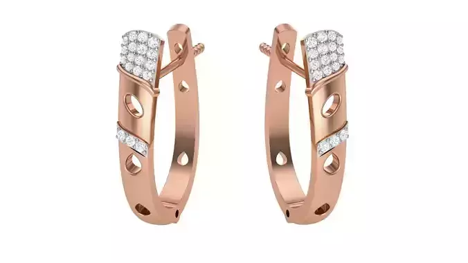 Geometric Theme Diamond Earrings obj stl 3dmf renders details